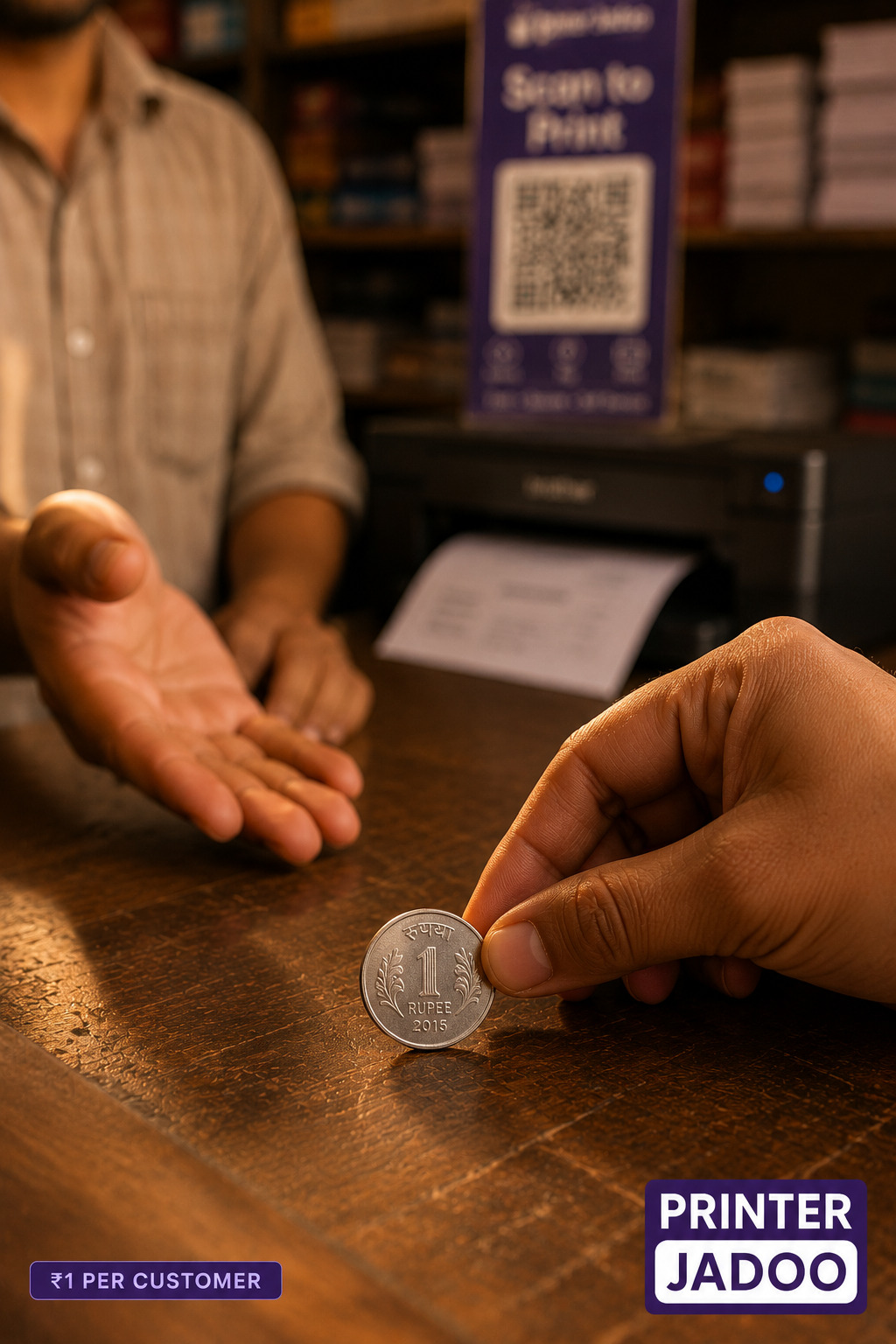 Printer Jadoo — the shop's print counter